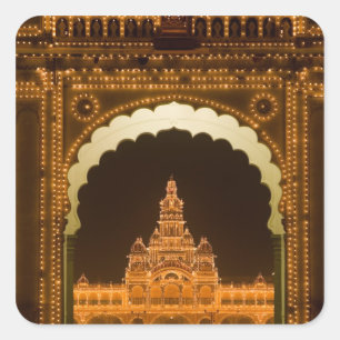 INDIEN, Karnataka, Mysore : Palast des Maharadscha Quadratischer Aufkleber