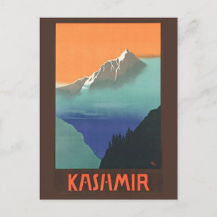 Indien (Kaschmir) Reiseplakat Postkarte