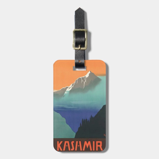 Indien (Kaschmir) Travel Poster-Gepäckmarke Gepäckanhänger (Vorderseite vertikal)