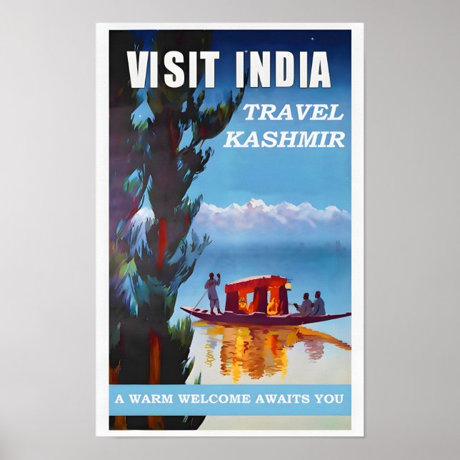 Indien-Kaschmir Vintage Travel Poster (Vorne)