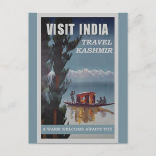 Indien Kashmir Vintage Reiseplakat Postkarte