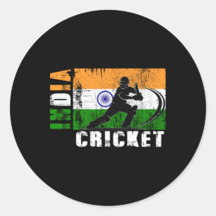 Indien Kricket Anhänger Indische Kricket Fans Indi Runder Aufkleber