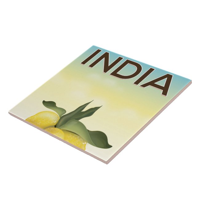Indien Lemon Reiseplakat Fliese (Seite)