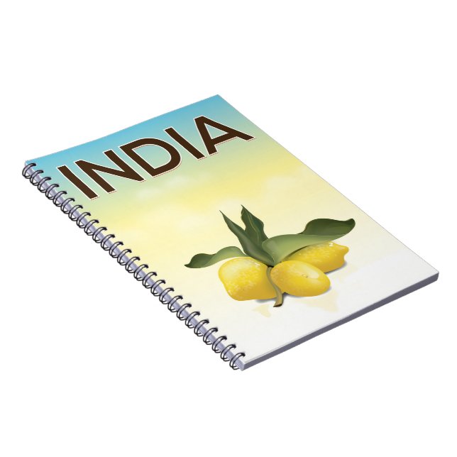 Indien Lemon Reiseplakat Notizblock (Rechte Seite)