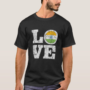 Indien Liebe T Shirt Stolze indische Flagge erschü