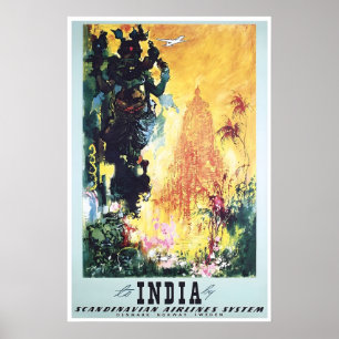 Indien Malerei SAS Reiseplakat Hindu Kunst DruckA Poster