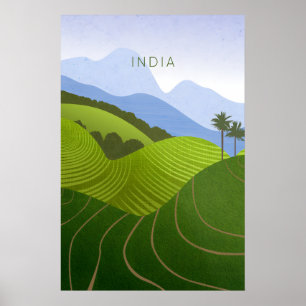 Indien Minimal Reiseplakat Poster