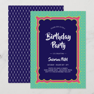 Indien-Muster Geburtstagsparty 2 Einladung