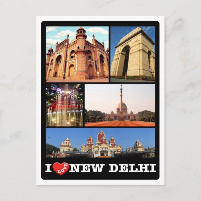 Indien - Neu-Delhi - I Liebe - Postkarte (Vorderseite)