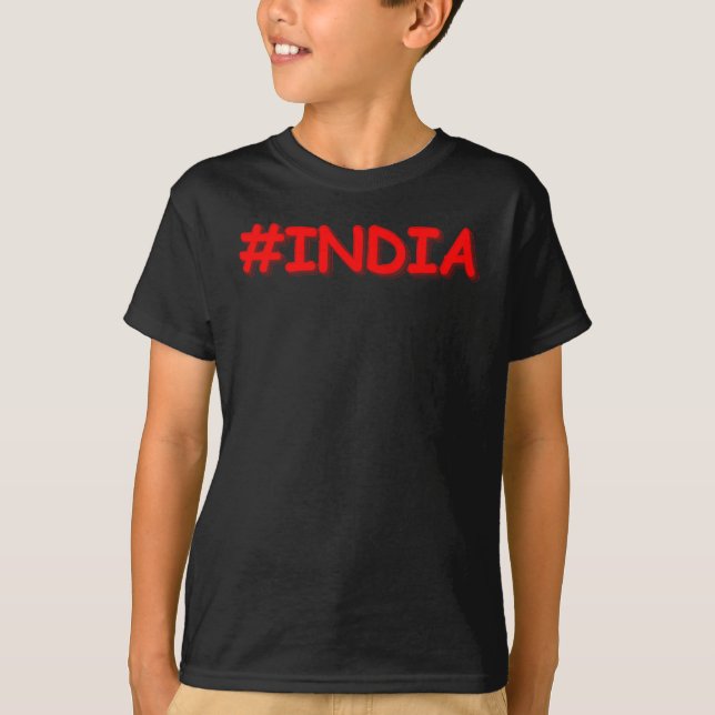"#Indien" Niedliches Design. Jetzt kaufen T-Shirt (Vorderseite)