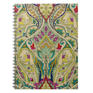 Indien paisley Muster, böhmische Grenze. Notizblock