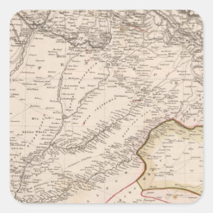 Indien, Pakistan Quadratischer Aufkleber