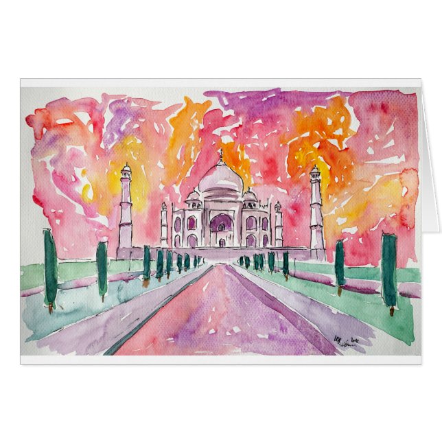 Indien-Palast am Sonnenuntergang (Vorderseite (Horizontal))