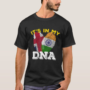 Indien Proud Flag Day Hindi DNA Ashoka Chakra UK E T-Shirt