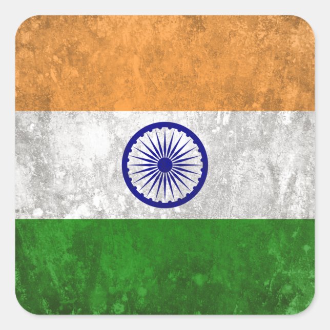 Indien Quadratischer Aufkleber (Vorderseite)