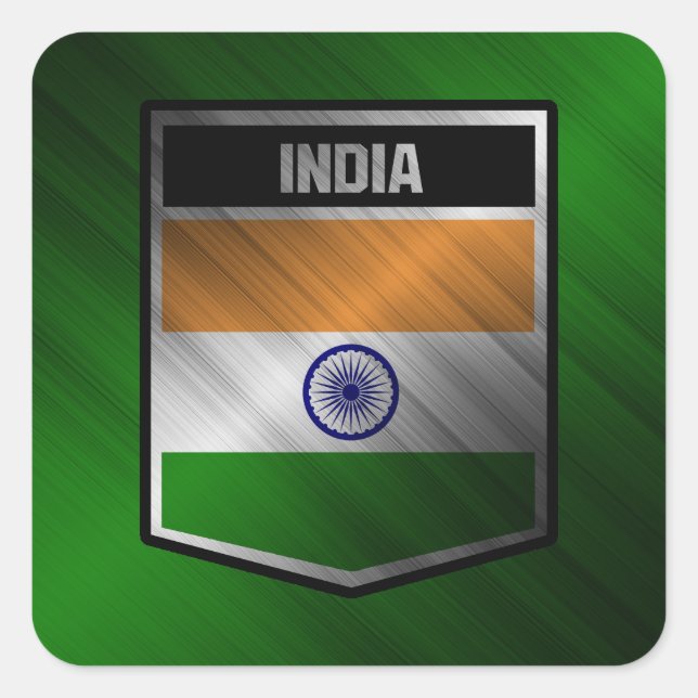 Indien Quadratischer Aufkleber (Vorderseite)