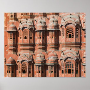 INDIEN, Rajasthan, Jaipur: Hawa Mahal (Palast des  Poster