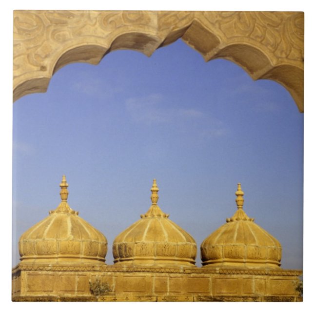 Indien, Rajasthan, Jaisalmer. Sandsteinkuppen Fliese (Vorderseite)