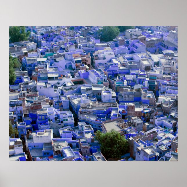 INDIEN, Rajasthan, Jodhpur: Blaue Stadt Jodhpur Poster (Vorne)