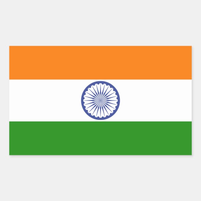 Indien Rechteckiger Aufkleber (Vorderseite)