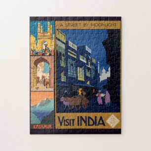 Indien Reiseplakat Collage-Puzzle