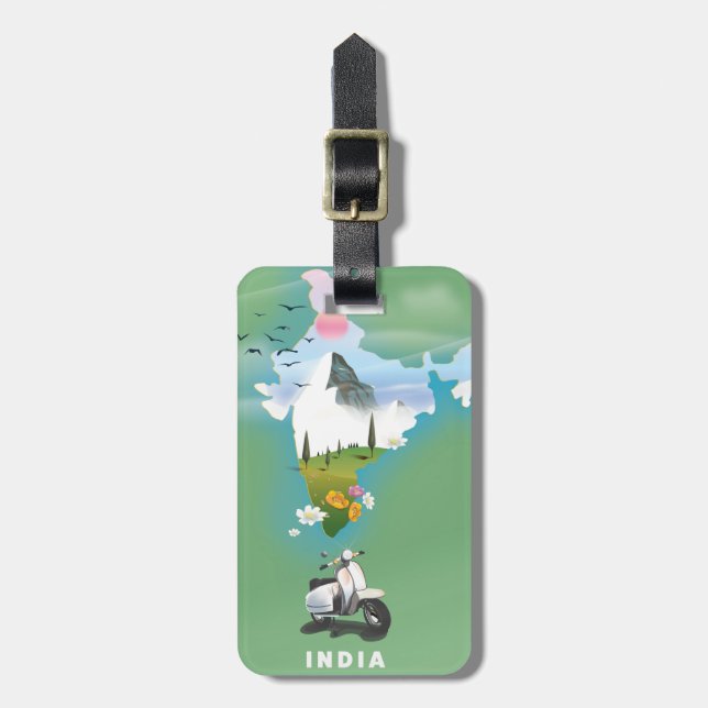 Indien Reiseplakat Gepäckanhänger (Vorderseite vertikal)