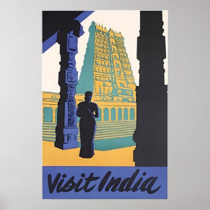 Indien Reiseplakat Indische Kunst Hindu-Druck Poster