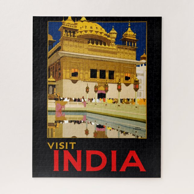 Indien Reiseplakat indische Vintage Kunst (Vertikal)