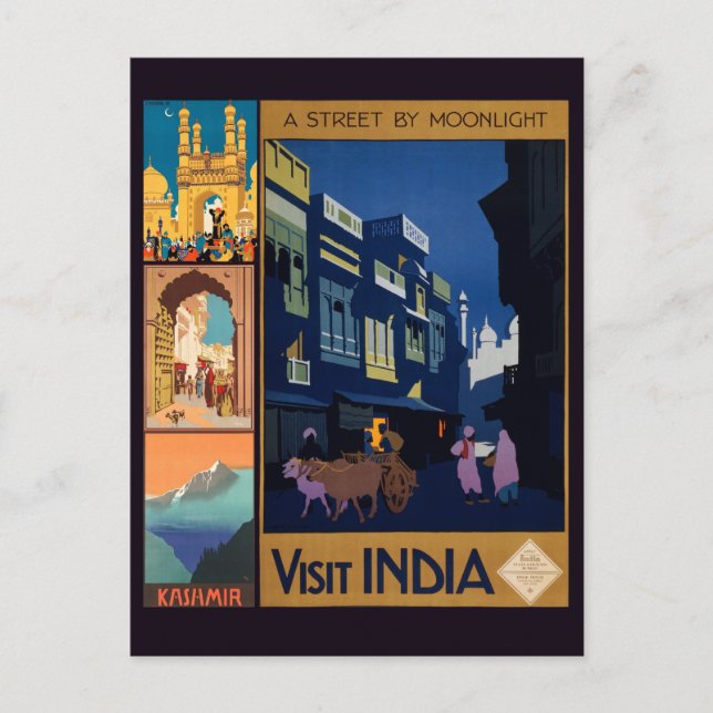 Indien Reiseplakat sammelt Postkarten (Vorderseite)