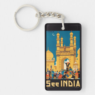 Indien Reiseplakat Schlüsselanhänger