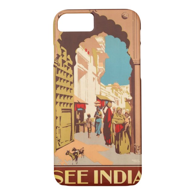 Indien Reiseplakatgehäuse Case-Mate iPhone Hülle (Rückseite)