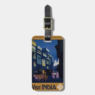 Indien Reisetposter für individuelles Gepäck Gepäckanhänger