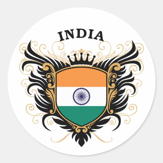 Indien Runder Aufkleber (Vorderseite)