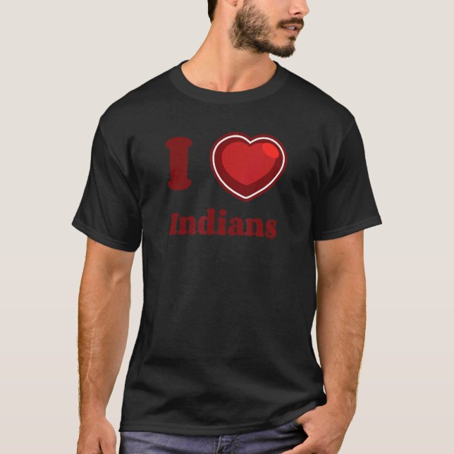 Indien Stolz I Liebe indische Big Heart Design T-Shirt (Vorderseite)