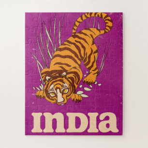 Indien Tiger Vintage-Reiseposter