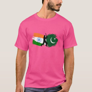 Indien und Pakistan Cricket Patriotisches Geschenk T-Shirt