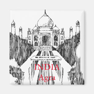 Indien Vintage Reisen Tourismus Magnet