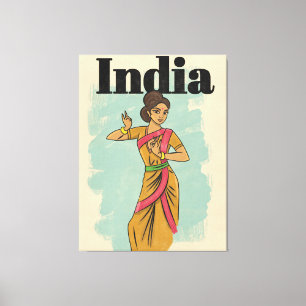 Indien Vintage-Reiseposter Leinwanddruck