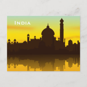 Indien Vintage Tourismus Reise Hinzufügen Postkarte