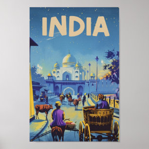 Indien Vintager beliebter Reiseort Poster