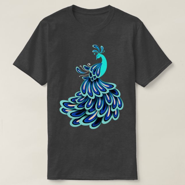 Indien Ziervögel Tiergeschenk Pfau T-Shirt (Design vorne)