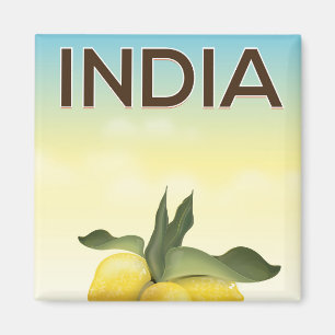 Indien Zitrone Reiseplakat Magnet