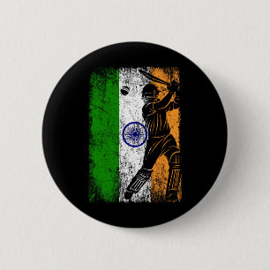Indienflagge Indisches Cricket-Trikot Fan Spieler  Button