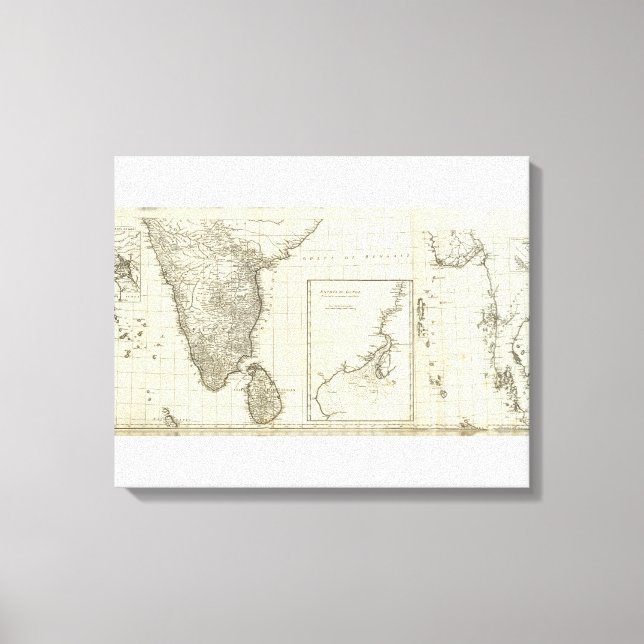 Indiens Karte Leinwanddruck (Vorderseite)