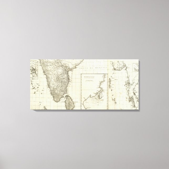 Indiens Karte Leinwanddruck (Vorderseite)