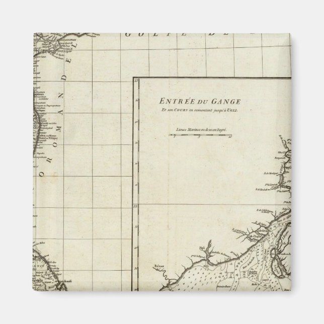 Indiens Karte Magnet (Vorne)