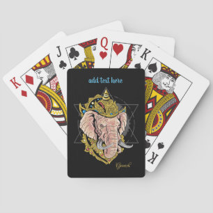 Indiens Lord Ganesh spielt Karten Spielkarten