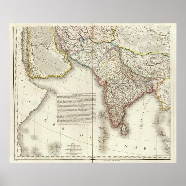 Indiens und Asiens vertiefte Karte Poster (Vorne)