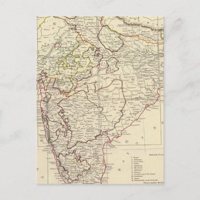 Indiens XII Index-Karte Postkarte (Vorderseite)