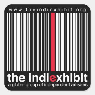 indiExhibit-Logo Quadratischer Aufkleber
